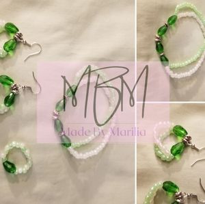 Handmade Bracelet and Earrings set w/ring